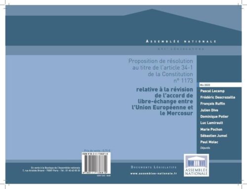 Proposition de résolution  relative à l’accord commercial entre l’Union européenne et le Mercosur
